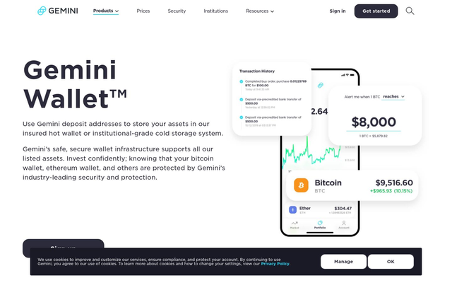 Gemini.com Bitcoin Wallet